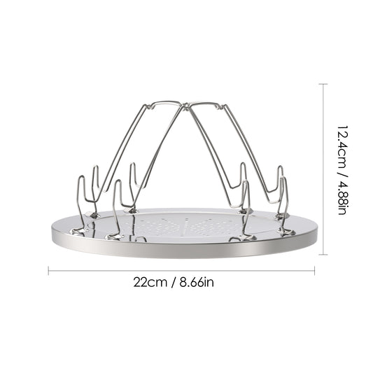 ChiiGe Wire Rack Roasting Rack Round Baking Rack Dessert Bread Cooling Rack, Foldable Grilling Rack Stainless Steel Steamer Rack , for Camping Cookie Cakes Cooking Steamer Basket (1 Pcs)