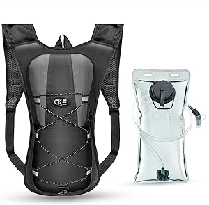 CKE Hydration Backpack Hydration Pack Water Backpack with 2L(70-Ounce) Hydration Bladder for Men Women Kids for Running Hiking Biking Climbing