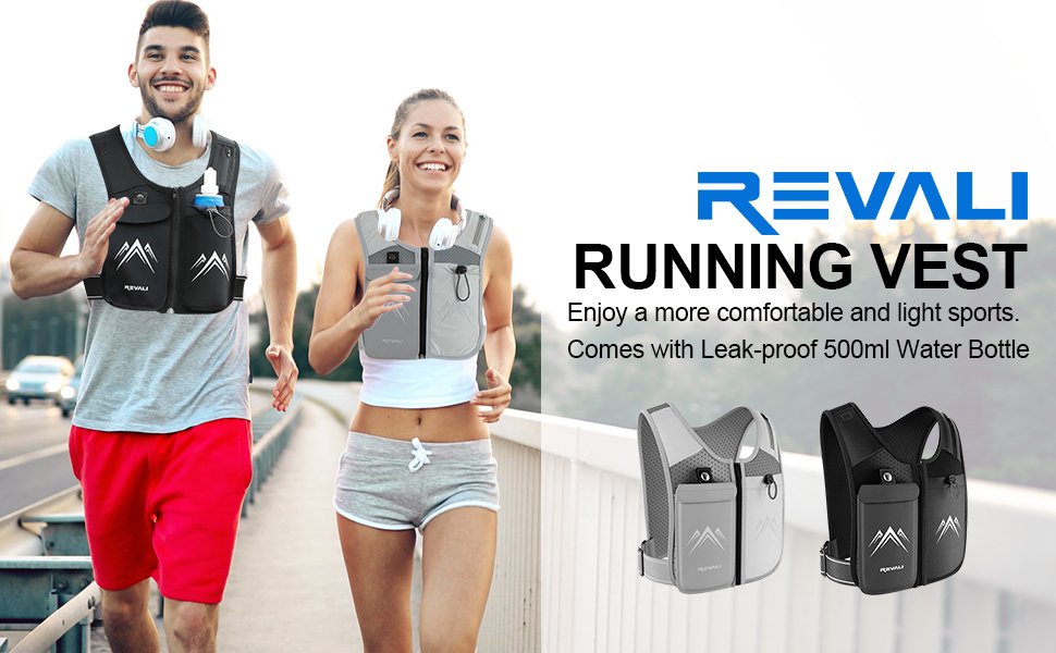 Running vest with 500ml soft water bottle