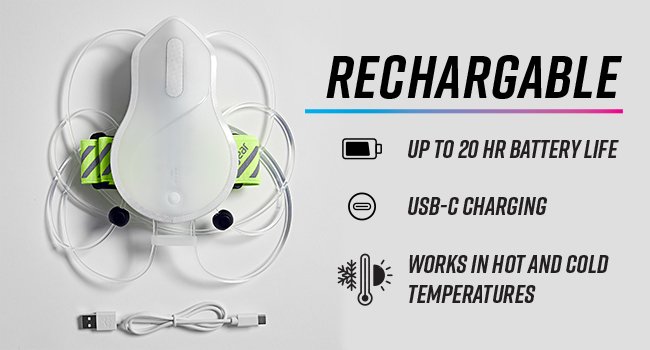 Noxgear | Tracer2 Rechargeable, Up to 20 hours battery life, USB-C, Good for Hot and Cold Temps