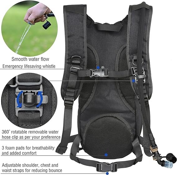 MARCHWAY Tactical Molle Hydration Pack Backpack with 3L TPU Water ...