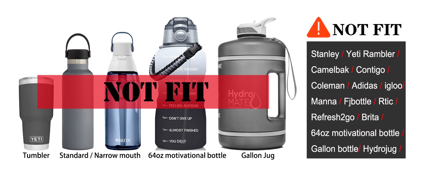 Not fit water bottles listed in the picture